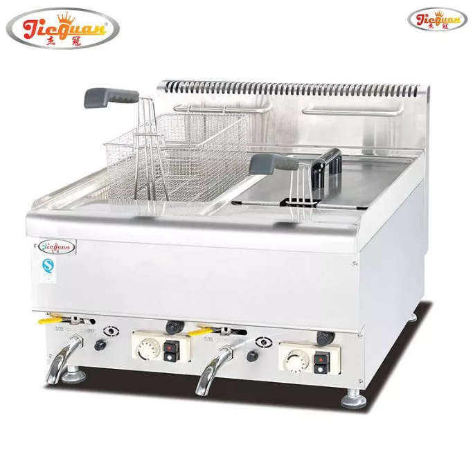 Газовая фритюрница на 14 л с 2 резервуарами. 