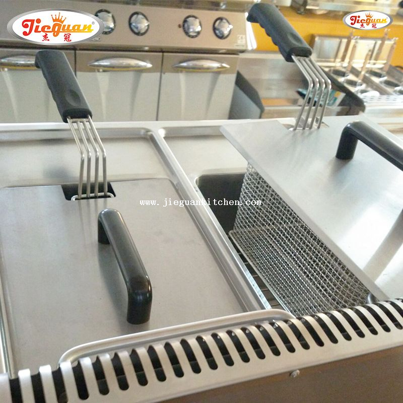 Газовая фритюрница на 14 л с 2 резервуарами. 