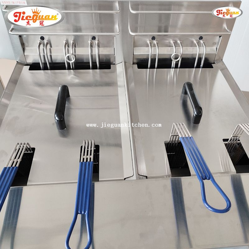 Электрическая фритюрница на 2 бака, 28 л, с таймером 